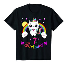 Load image into Gallery viewer, Caticorn 7th seven years Birthday Unicorn Cat Rainbow Shirt T-Shirt