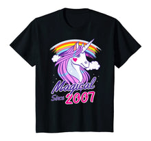 Load image into Gallery viewer, 13th Birthday Gift Magical Since 2007 Unicorn T-Shirt