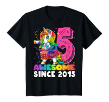 Load image into Gallery viewer, Awesome Since 2015 Flossing Unicorn Tutu 5th Birthday Gift T-Shirt