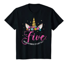 Load image into Gallery viewer, 5 Years Old Birthday Girl Gifts Unicorn 5th Birthday T-Shirt