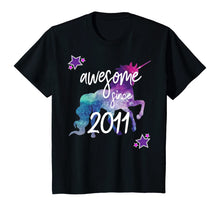 Load image into Gallery viewer, Awesome Since 2011 Unicorn Birthday T-Shirt