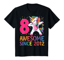 Load image into Gallery viewer, 8 Years Old 8th Birthday Unicorn Dabbing Shirt Girl Party T-Shirt