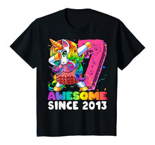 Load image into Gallery viewer, Awesome Since 2013 Dabbing Unicorn Tutu 7th Birthday Gift T-Shirt