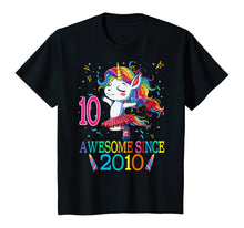 Load image into Gallery viewer, 10th Birthday Unicorn Awesome Since 2010 T-Shirt
