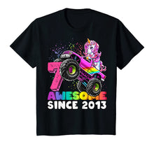 Load image into Gallery viewer, Awesome Since 2013 Unicorn Monster Truck 7th Birthday Gift T-Shirt