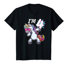 Load image into Gallery viewer, Kids I'm 4 Birthday Unicorn Girls Shirt Unicorn Party Four Gift