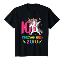 Load image into Gallery viewer, 10 Years Old 10th Birthday Unicorn Dabbing Party T-Shirt