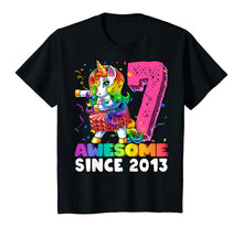 Load image into Gallery viewer, Awesome Since 2013 Flossing Unicorn Tutu 7th Birthday Gift T-Shirt