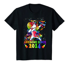 Load image into Gallery viewer, Awesome Since 2014 6th Birthday Unicorn Dabbing Girl Party T-Shirt