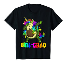 Load image into Gallery viewer, Uni Cado Dabbing Unicorn Avocado Rainbow Girl Birthday Gift T-Shirt