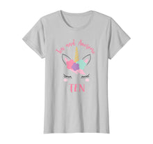 Load image into Gallery viewer, Ten and Awesome, Unicorn 10th Birthday Girl Shirt