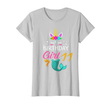 Load image into Gallery viewer, 11th Birthday Girl Unicorn Shirt Mermaid Tail 11 Years Old