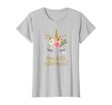 Load image into Gallery viewer, Floral Mom of the Birthday Girl Unicorn Shirt