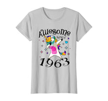 Load image into Gallery viewer, Women Dabbing Unicorn Awesome Since 1963 57th Birthday T-Shirt
