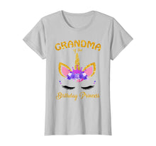 Load image into Gallery viewer, Womens Unicorn Girl Grandma Of The Birthday Princess T-Shirt