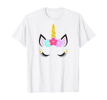 Load image into Gallery viewer, Unicorn Face Birthday T-Shirt