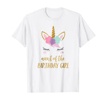 Load image into Gallery viewer, Cute Unicorn Aunt Shirt, Aunt of the Birthday Girl