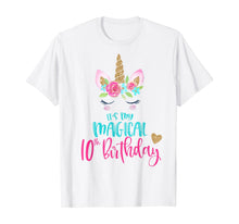 Load image into Gallery viewer, Unicorn 10th Birthday Party Shirt Girl 10 Years Old T-Shirt