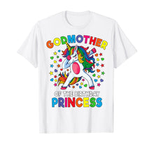 Load image into Gallery viewer, Godmother Of The Birthday Princess Dabbing Unicorn Party T-Shirt