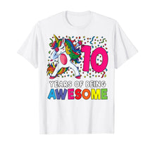 Load image into Gallery viewer, 10th Birthday Dabbing Unicorn Party Gift 10 Years Old Girl T-Shirt