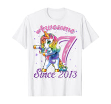 Load image into Gallery viewer, Awesome Since 2013 Flossing Unicorn 7th Birthday Gift Girls T-Shirt