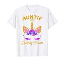 Load image into Gallery viewer, Auntie of the Birthday Princess Unicorn Girl T-Shirt