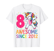 Load image into Gallery viewer, 8 Years Old 8th Birthday Unicorn Dabbing Shirt Girl Party T-Shirt