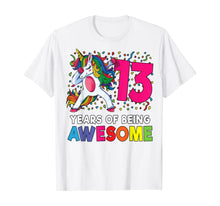 Load image into Gallery viewer, 13th Birthday Dabbing Unicorn Party Gift 13 Years Old Girls T-Shirt