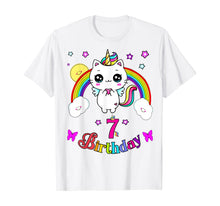 Load image into Gallery viewer, Caticorn 7th seven years Birthday Unicorn Cat Rainbow Shirt T-Shirt