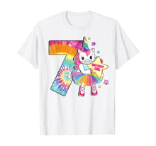Load image into Gallery viewer, 7th Birthday Unicorn Shirt Gift for Girls Age 7 Tie Dye Tee