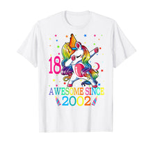 Load image into Gallery viewer, Awesome Since 2002 Dabbing Unicorn 18th Birthday Gift Girls T-Shirt