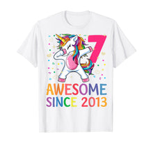 Load image into Gallery viewer, 7 Years Old 7th Birthday Unicorn Dabbing Shirt Girl Party T-Shirt