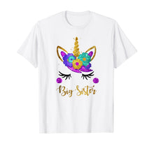 Load image into Gallery viewer, Big Sister Unicorn Birthday Girl T-Shirt Unicorn Gift Womens