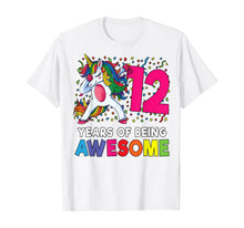Load image into Gallery viewer, 12th Birthday Dabbing Unicorn Party Gift 12 Years Old Girls T-Shirt