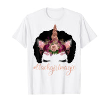 Load image into Gallery viewer, Unicorn Afro Kids Rose Black Girl Magic Birthday Gift T-Shirt