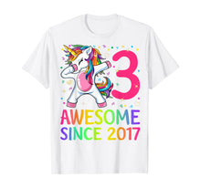 Load image into Gallery viewer, 3 Years Old 3rd Birthday Unicorn Dabbing Shirt Girl Party T-Shirt