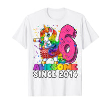 Load image into Gallery viewer, Awesome Since 2014 Flossing Unicorn Tutu 6th Birthday Gift T-Shirt