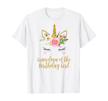Load image into Gallery viewer, Floral Grandma of the Birthday Girl Unicorn Shirt