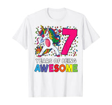 Load image into Gallery viewer, 7th Birthday Dabbing Unicorn Party Gift 7 Years Old Girls T-Shirt