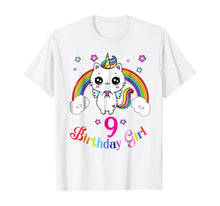 Load image into Gallery viewer, Cute Kitty 9th Birthday Shirt unicorn rainbow 9th bday gift