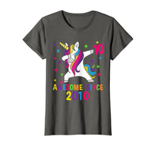 Load image into Gallery viewer, 10th Birthday Dabbing Unicorn Awesome Since 2010 Party T-Shirt
