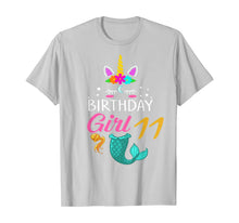 Load image into Gallery viewer, 11th Birthday Girl Unicorn Shirt Mermaid Tail 11 Years Old