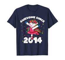 Load image into Gallery viewer, Awesome Since 2014 Ballerina Unicorn Birthday Rainbow Girls T-Shirt