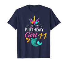 Load image into Gallery viewer, 11th Birthday Girl Unicorn Shirt Mermaid Tail 11 Years Old