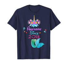 Load image into Gallery viewer, Girls Awesome Since 2013-7th Birthday Unicorn Mermaid Party T-Shirt