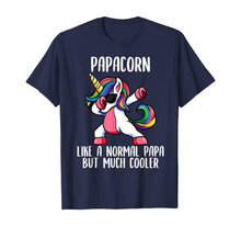 Load image into Gallery viewer, Mens Unicorn Papa Girl Birthday Party Apparel, PapaCorn Cute T-Shirt