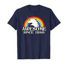 Load image into Gallery viewer, Rainbow Unicorn 40th birthday gift 1980 40 Years Old T-Shirt