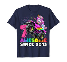 Load image into Gallery viewer, Awesome Since 2013 Unicorn Monster Truck 7th Birthday Gift T-Shirt
