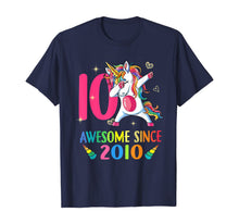 Load image into Gallery viewer, 10 Years Old 10th Birthday Unicorn Dabbing Party T-Shirt