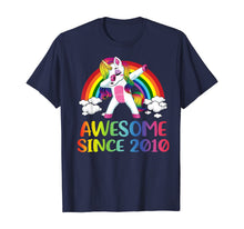 Load image into Gallery viewer, 10 Birthday Unicorn Dabbing Awesome Since 2010 T-Shirt